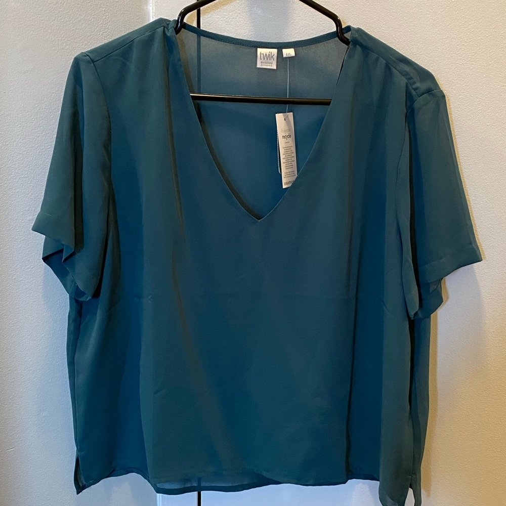 Twik Turquoise Cropped Blouse